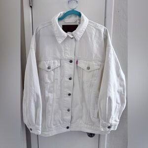 NWOT - PINK by Victoria’s Secret Oversized White Denim Jacket